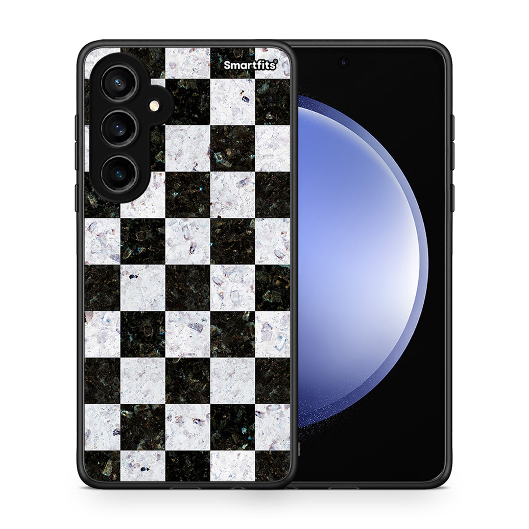 Θήκη Samsung Galaxy S23 FE Square Geometric Marble από τη Smartfits με σχέδιο στο πίσω μέρος και μαύρο περίβλημα | Samsung Galaxy S23 FE Square Geometric Marble case with colorful back and black bezels