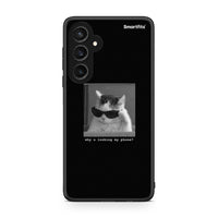Thumbnail for Samsung Galaxy S23 FE Meme Cat θήκη από τη Smartfits με σχέδιο στο πίσω μέρος και μαύρο περίβλημα | Smartphone case with colorful back and black bezels by Smartfits