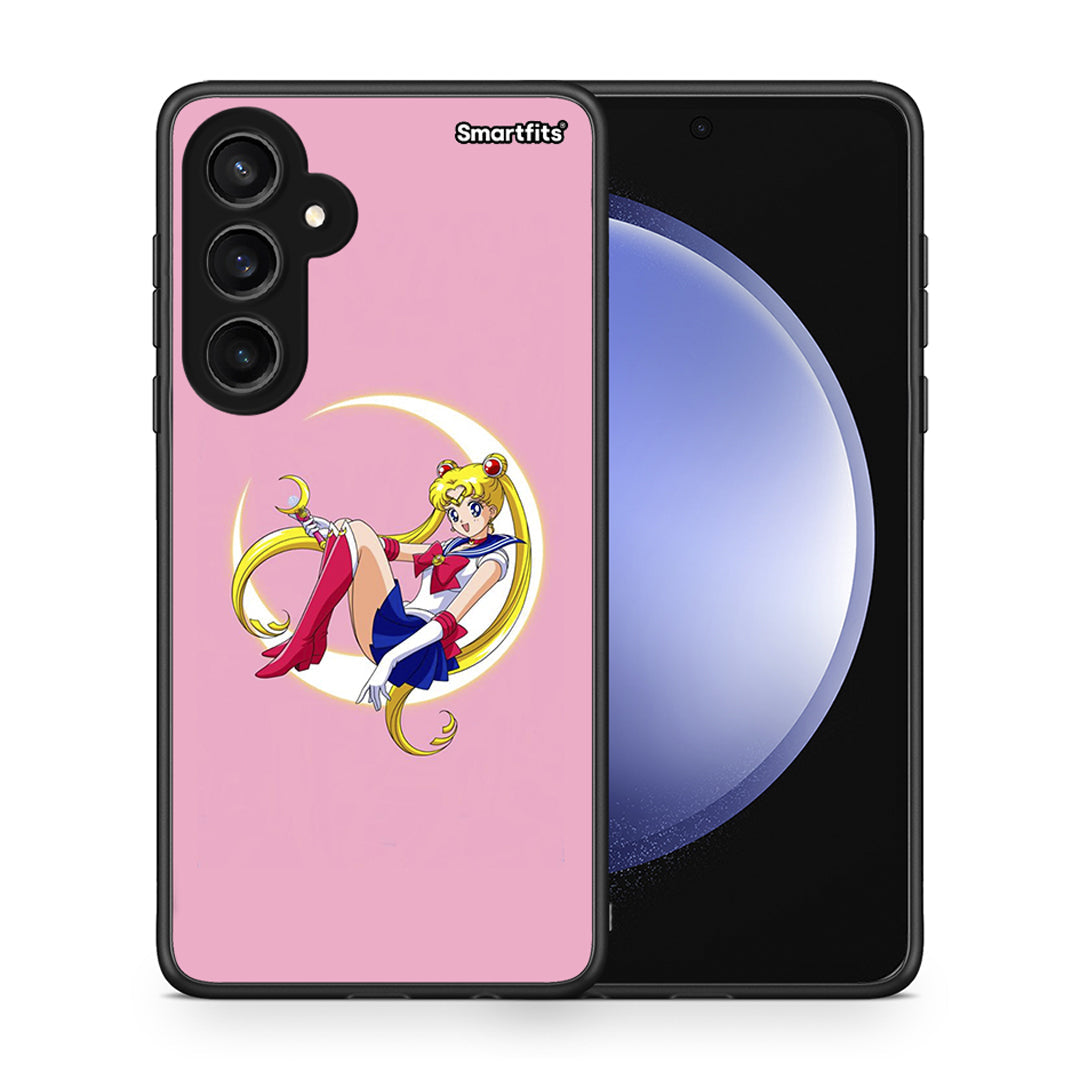 Θήκη Samsung Galaxy S23 FE Moon Girl από τη Smartfits με σχέδιο στο πίσω μέρος και μαύρο περίβλημα | Samsung Galaxy S23 FE Moon Girl case with colorful back and black bezels