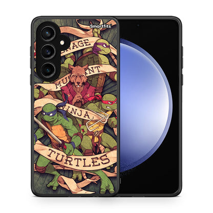 Θήκη Samsung Galaxy S23 FE Ninja Turtles από τη Smartfits με σχέδιο στο πίσω μέρος και μαύρο περίβλημα | Samsung Galaxy S23 FE Ninja Turtles case with colorful back and black bezels