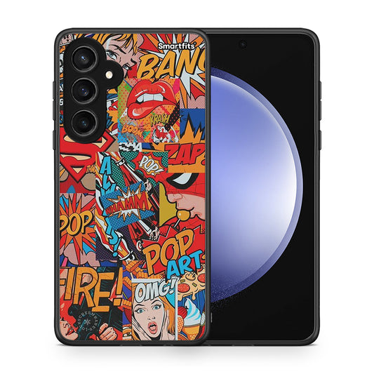 Θήκη Samsung Galaxy S23 FE PopArt OMG από τη Smartfits με σχέδιο στο πίσω μέρος και μαύρο περίβλημα | Samsung Galaxy S23 FE PopArt OMG case with colorful back and black bezels