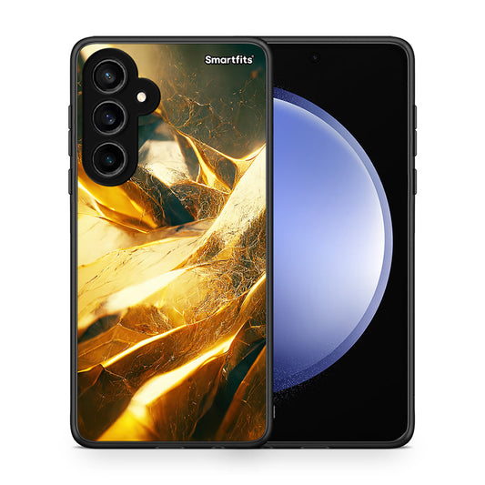 Θήκη Samsung Galaxy S23 FE Real Gold από τη Smartfits με σχέδιο στο πίσω μέρος και μαύρο περίβλημα | Samsung Galaxy S23 FE Real Gold case with colorful back and black bezels