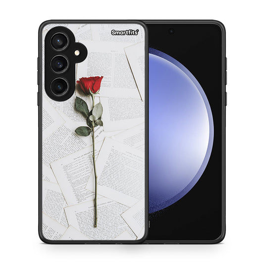 Θήκη Samsung Galaxy S23 FE Red Rose από τη Smartfits με σχέδιο στο πίσω μέρος και μαύρο περίβλημα | Samsung Galaxy S23 FE Red Rose case with colorful back and black bezels