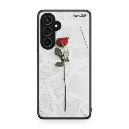 Samsung Galaxy S23 FE Red Rose θήκη από τη Smartfits με σχέδιο στο πίσω μέρος και μαύρο περίβλημα | Smartphone case with colorful back and black bezels by Smartfits
