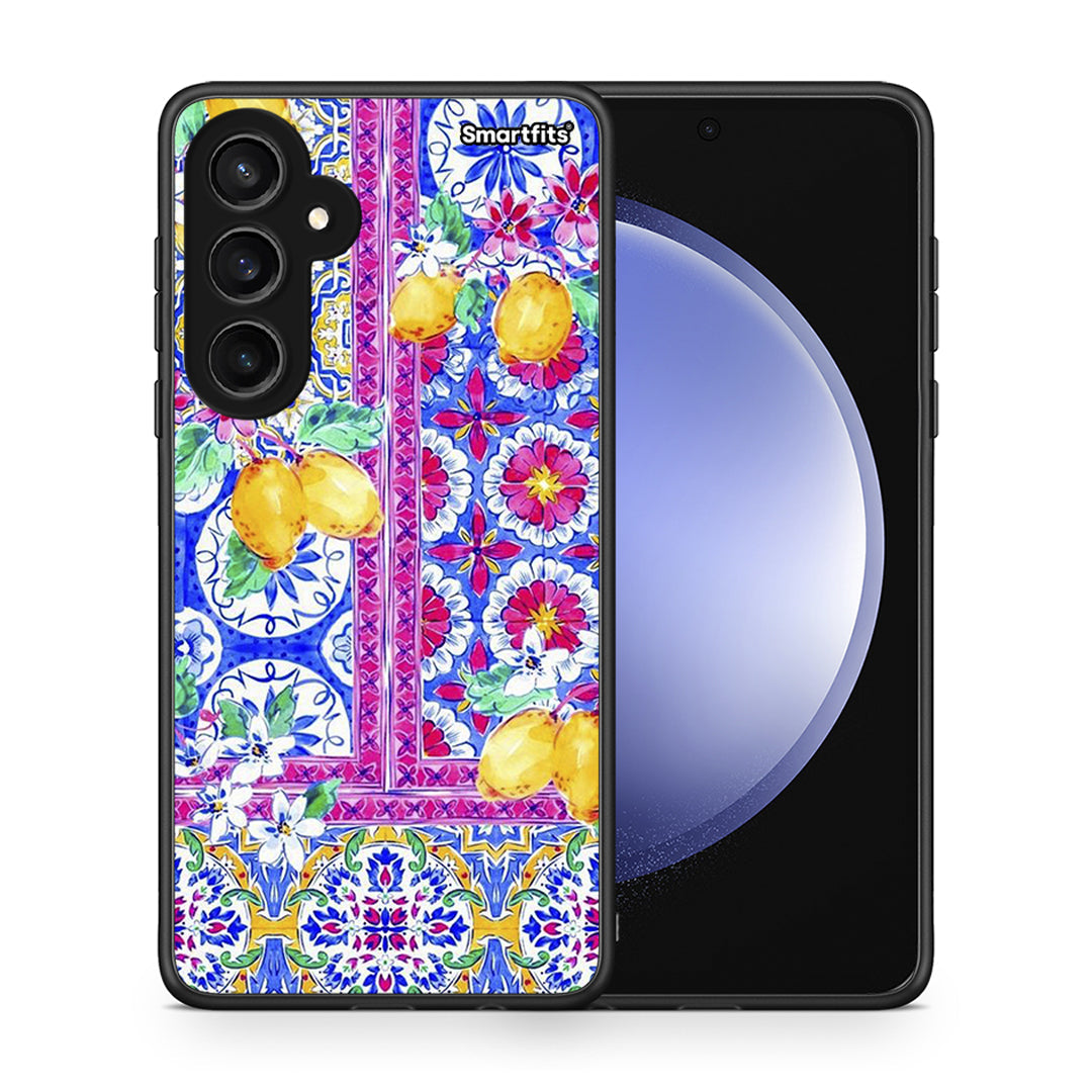 Θήκη Samsung Galaxy S23 FE Retro Spring από τη Smartfits με σχέδιο στο πίσω μέρος και μαύρο περίβλημα | Samsung Galaxy S23 FE Retro Spring case with colorful back and black bezels