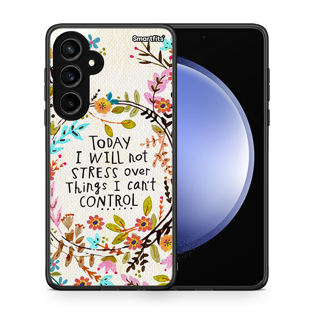 Θήκη Samsung Galaxy S23 FE Stress Over από τη Smartfits με σχέδιο στο πίσω μέρος και μαύρο περίβλημα | Samsung Galaxy S23 FE Stress Over case with colorful back and black bezels