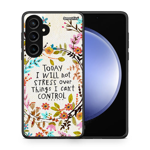 Θήκη Samsung Galaxy S23 FE Stress Over από τη Smartfits με σχέδιο στο πίσω μέρος και μαύρο περίβλημα | Samsung Galaxy S23 FE Stress Over case with colorful back and black bezels