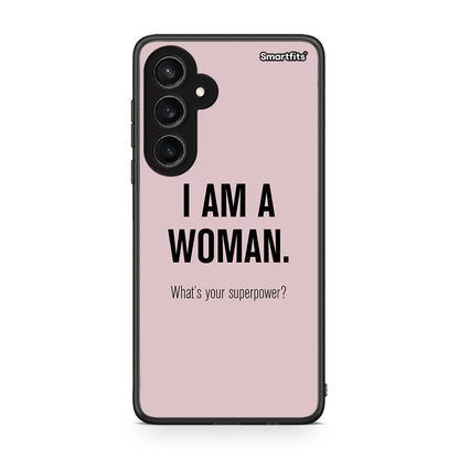 Samsung Galaxy S23 FE Superpower Woman θήκη από τη Smartfits με σχέδιο στο πίσω μέρος και μαύρο περίβλημα | Smartphone case with colorful back and black bezels by Smartfits