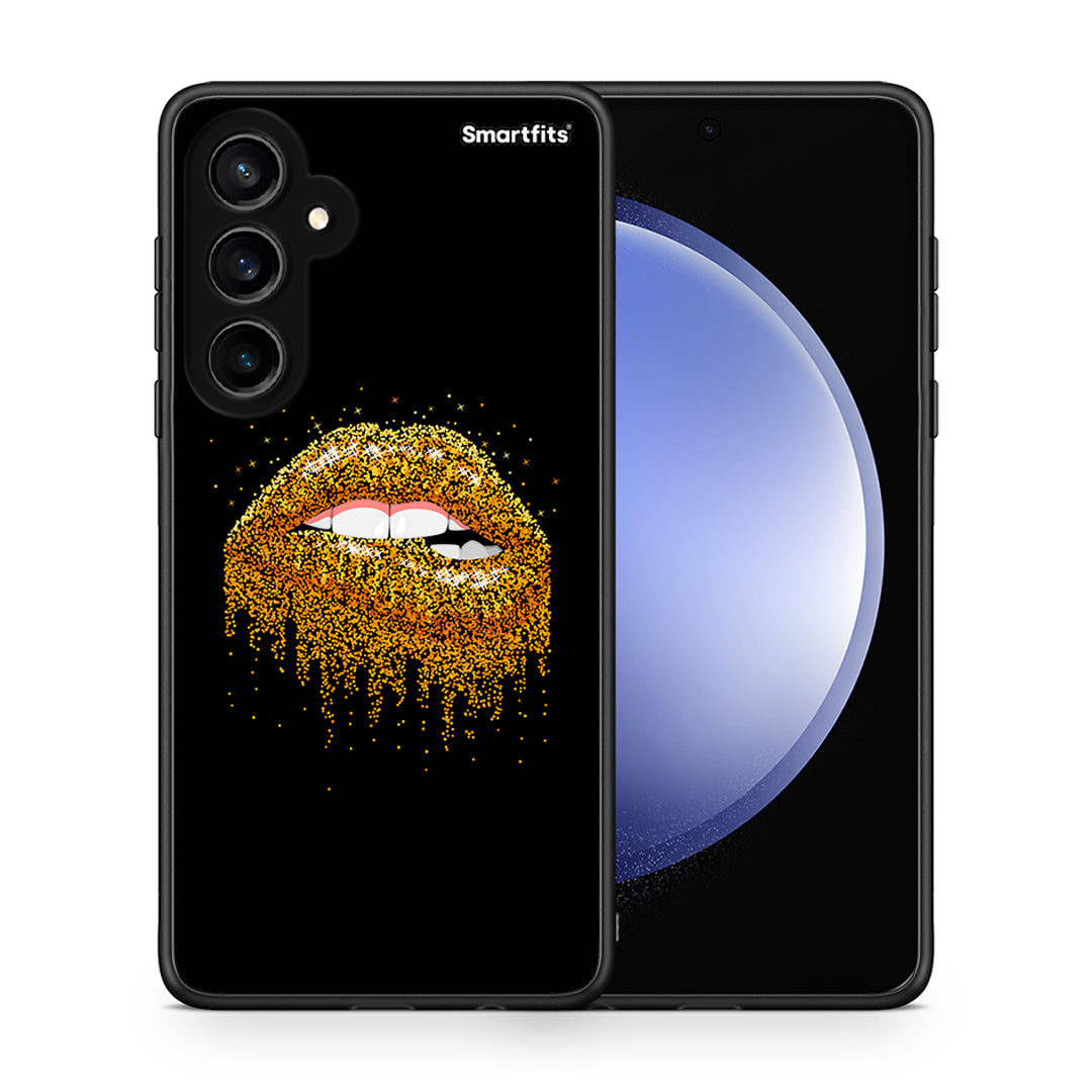 Θήκη Samsung Galaxy S23 FE Golden Valentine από τη Smartfits με σχέδιο στο πίσω μέρος και μαύρο περίβλημα | Samsung Galaxy S23 FE Golden Valentine case with colorful back and black bezels