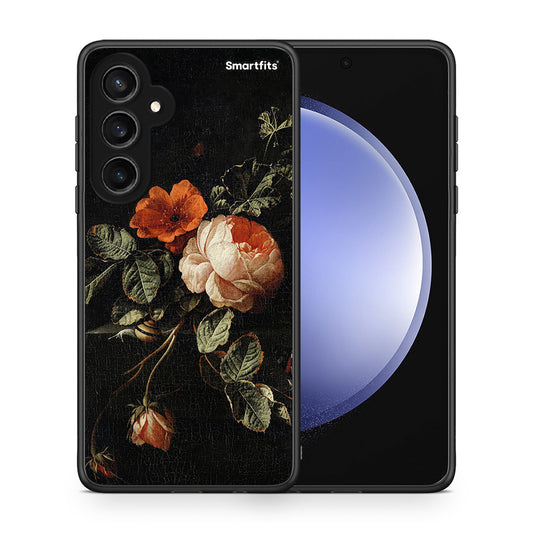 Θήκη Samsung Galaxy S23 FE Vintage Roses από τη Smartfits με σχέδιο στο πίσω μέρος και μαύρο περίβλημα | Samsung Galaxy S23 FE Vintage Roses case with colorful back and black bezels