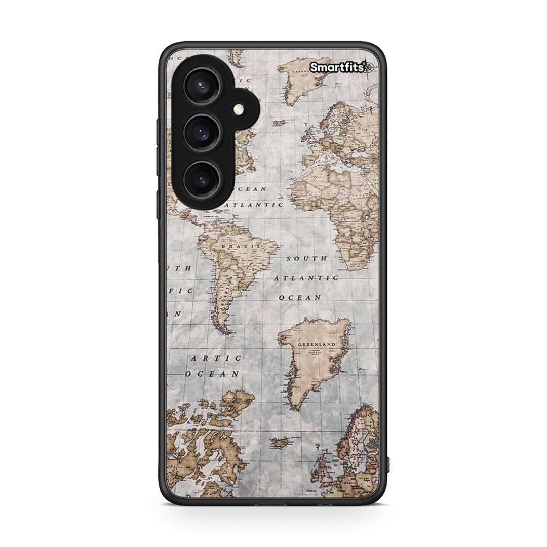 Samsung Galaxy S23 FE World Map Θήκη από τη Smartfits με σχέδιο στο πίσω μέρος και μαύρο περίβλημα | Smartphone case with colorful back and black bezels by Smartfits