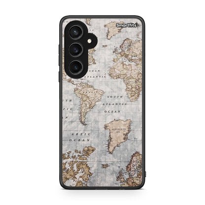 Samsung Galaxy S23 FE World Map Θήκη από τη Smartfits με σχέδιο στο πίσω μέρος και μαύρο περίβλημα | Smartphone case with colorful back and black bezels by Smartfits