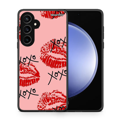 Θήκη Samsung Galaxy S23 FE XOXO Lips από τη Smartfits με σχέδιο στο πίσω μέρος και μαύρο περίβλημα | Samsung Galaxy S23 FE XOXO Lips case with colorful back and black bezels