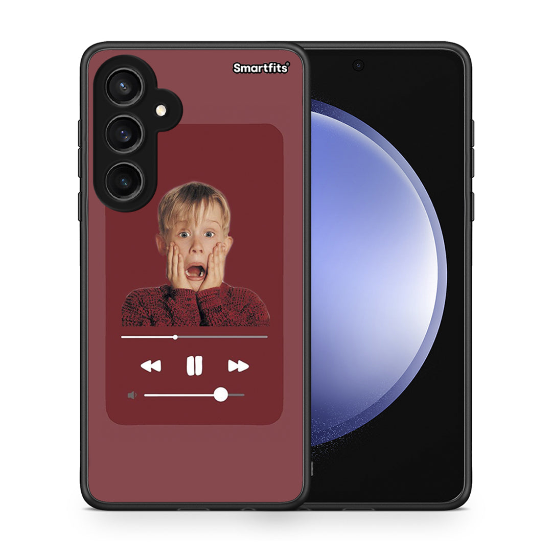 Θήκη Samsung Galaxy S23 FE Xmas Alone Music από τη Smartfits με σχέδιο στο πίσω μέρος και μαύρο περίβλημα | Samsung Galaxy S23 FE Xmas Alone Music case with colorful back and black bezels