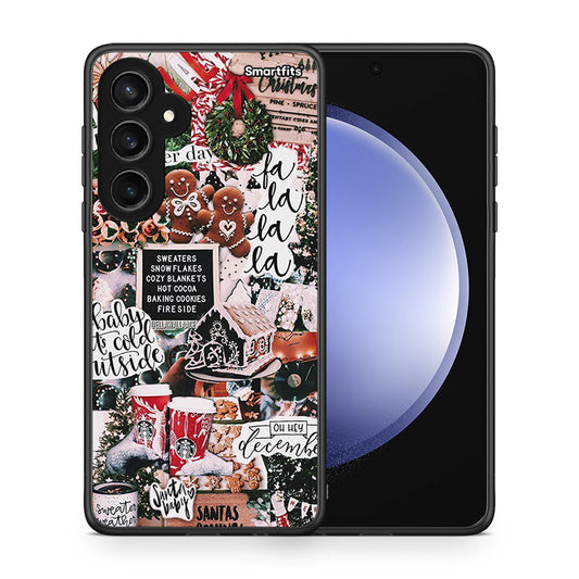 Θήκη Samsung Galaxy S23 FE Xmas Habbits από τη Smartfits με σχέδιο στο πίσω μέρος και μαύρο περίβλημα | Samsung Galaxy S23 FE Xmas Habbits case with colorful back and black bezels