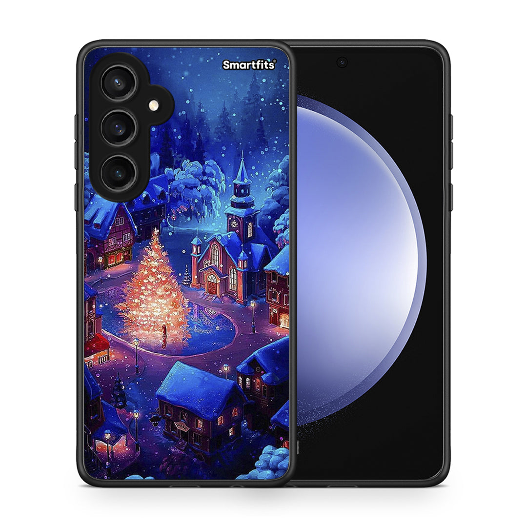 Θήκη Samsung Galaxy S23 FE Xmas Village από τη Smartfits με σχέδιο στο πίσω μέρος και μαύρο περίβλημα | Samsung Galaxy S23 FE Xmas Village case with colorful back and black bezels