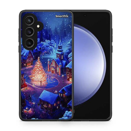 Θήκη Samsung Galaxy S23 FE Xmas Village από τη Smartfits με σχέδιο στο πίσω μέρος και μαύρο περίβλημα | Samsung Galaxy S23 FE Xmas Village case with colorful back and black bezels