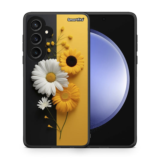 Θήκη Samsung Galaxy S23 FE Yellow Daisies από τη Smartfits με σχέδιο στο πίσω μέρος και μαύρο περίβλημα | Samsung Galaxy S23 FE Yellow Daisies case with colorful back and black bezels