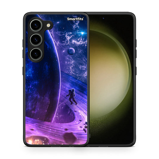 Θήκη Samsung Galaxy S23 Lost Astronaut από τη Smartfits με σχέδιο στο πίσω μέρος και μαύρο περίβλημα | Samsung Galaxy S23 Lost Astronaut Case with Colorful Back and Black Bezels