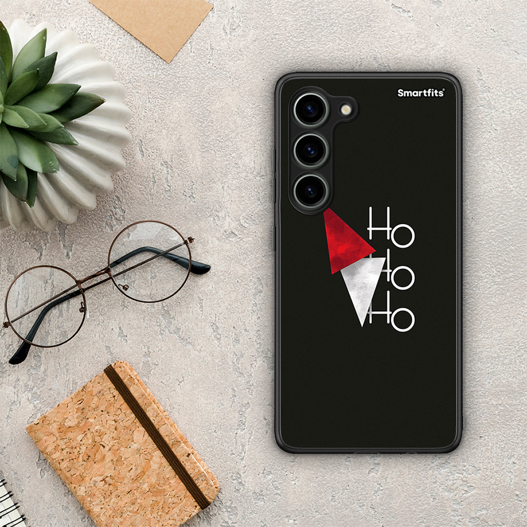 Θήκη Samsung Galaxy S23 Minimal Christmas από τη Smartfits με σχέδιο στο πίσω μέρος και μαύρο περίβλημα | Samsung Galaxy S23 Minimal Christmas Case with Colorful Back and Black Bezels