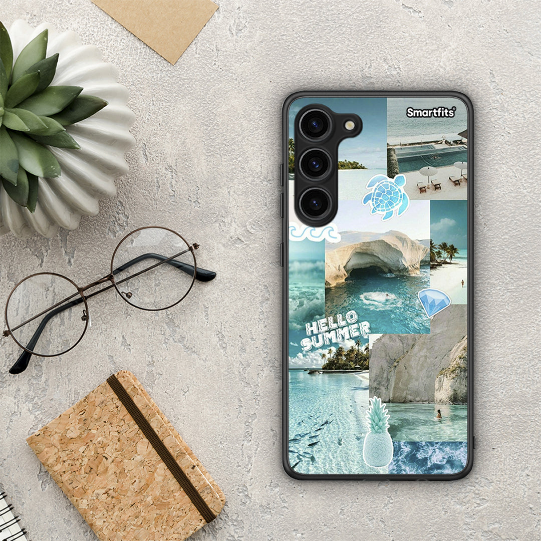 Θήκη Samsung Galaxy S23 Plus Aesthetic Summer από τη Smartfits με σχέδιο στο πίσω μέρος και μαύρο περίβλημα | Samsung Galaxy S23 Plus Aesthetic Summer Case with Colorful Back and Black Bezels