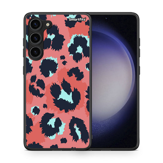 Θήκη Samsung Galaxy S23 Plus Animal Pink Leopard από τη Smartfits με σχέδιο στο πίσω μέρος και μαύρο περίβλημα | Samsung Galaxy S23 Plus Animal Pink Leopard Case with Colorful Back and Black Bezels