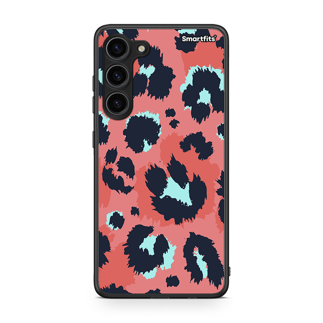 Θήκη Samsung Galaxy S23 Plus Animal Pink Leopard από τη Smartfits με σχέδιο στο πίσω μέρος και μαύρο περίβλημα | Samsung Galaxy S23 Plus Animal Pink Leopard Case with Colorful Back and Black Bezels