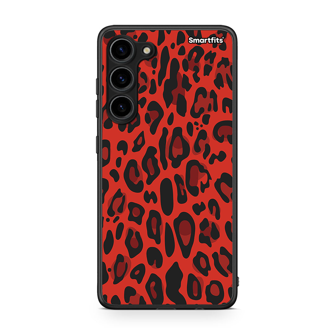Θήκη Samsung Galaxy S23 Plus Animal Red Leopard από τη Smartfits με σχέδιο στο πίσω μέρος και μαύρο περίβλημα | Samsung Galaxy S23 Plus Animal Red Leopard Case with Colorful Back and Black Bezels