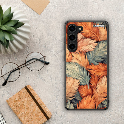 Θήκη Samsung Galaxy S23 Plus Autumn Leaves από τη Smartfits με σχέδιο στο πίσω μέρος και μαύρο περίβλημα | Samsung Galaxy S23 Plus Autumn Leaves Case with Colorful Back and Black Bezels