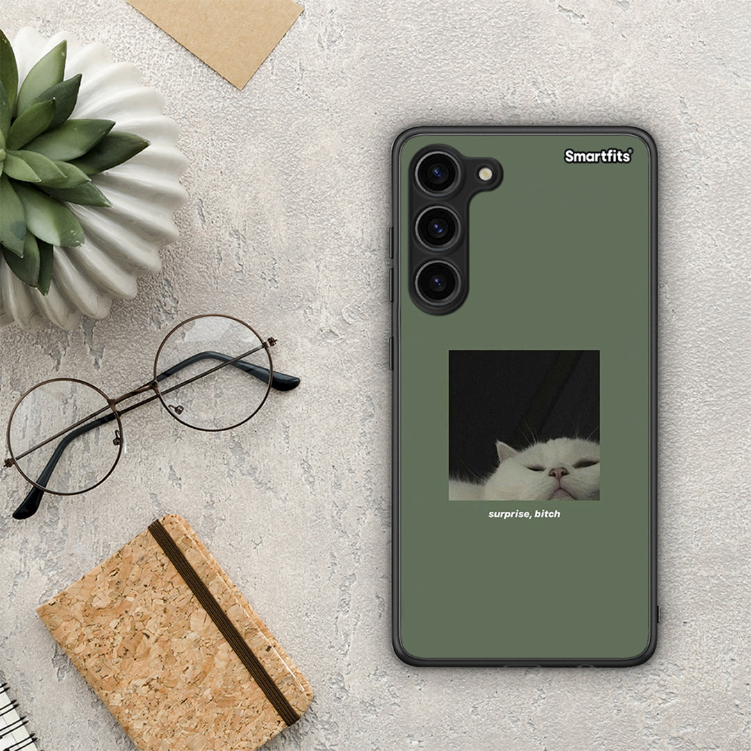 Θήκη Samsung Galaxy S23 Plus Bitch Surprise από τη Smartfits με σχέδιο στο πίσω μέρος και μαύρο περίβλημα | Samsung Galaxy S23 Plus Bitch Surprise Case with Colorful Back and Black Bezels