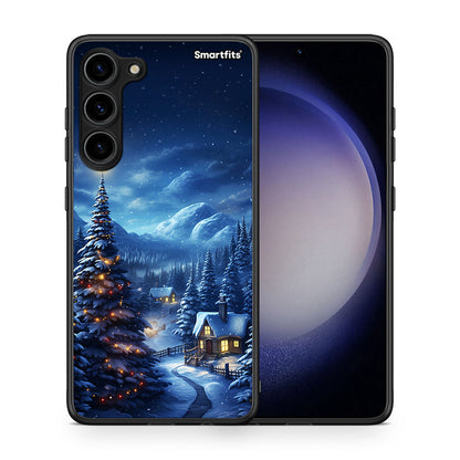 Θήκη Samsung Galaxy S23 Plus Christmas Scenery από τη Smartfits με σχέδιο στο πίσω μέρος και μαύρο περίβλημα | Samsung Galaxy S23 Plus Christmas Scenery Case with Colorful Back and Black Bezels