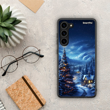 Θήκη Samsung Galaxy S23 Plus Christmas Scenery από τη Smartfits με σχέδιο στο πίσω μέρος και μαύρο περίβλημα | Samsung Galaxy S23 Plus Christmas Scenery Case with Colorful Back and Black Bezels