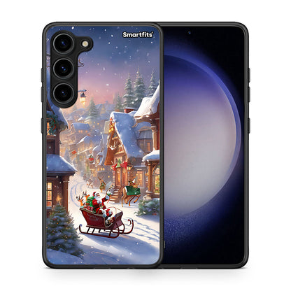 Θήκη Samsung Galaxy S23 Plus Christmas Snow από τη Smartfits με σχέδιο στο πίσω μέρος και μαύρο περίβλημα | Samsung Galaxy S23 Plus Christmas Snow Case with Colorful Back and Black Bezels