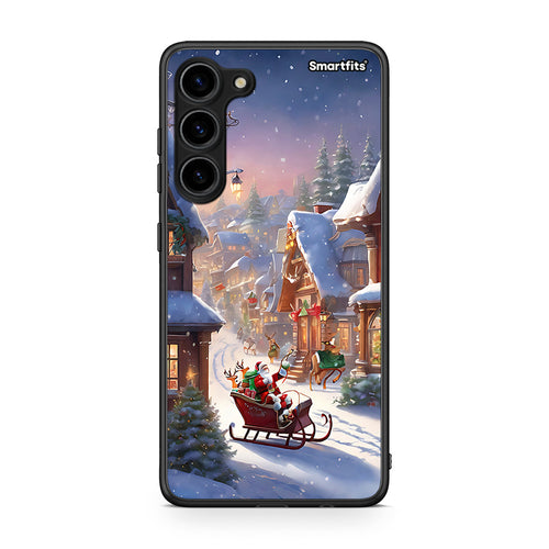 Θήκη Samsung Galaxy S23 Plus Christmas Snow από τη Smartfits με σχέδιο στο πίσω μέρος και μαύρο περίβλημα | Samsung Galaxy S23 Plus Christmas Snow Case with Colorful Back and Black Bezels