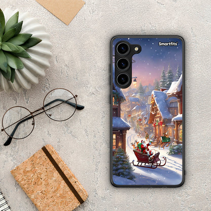 Θήκη Samsung Galaxy S23 Plus Christmas Snow από τη Smartfits με σχέδιο στο πίσω μέρος και μαύρο περίβλημα | Samsung Galaxy S23 Plus Christmas Snow Case with Colorful Back and Black Bezels