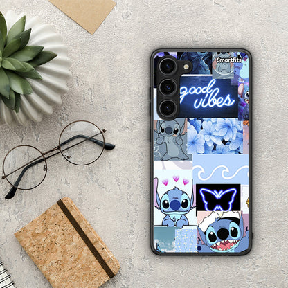 Θήκη Samsung Galaxy S23 Plus Collage Good Vibes από τη Smartfits με σχέδιο στο πίσω μέρος και μαύρο περίβλημα | Samsung Galaxy S23 Plus Collage Good Vibes Case with Colorful Back and Black Bezels