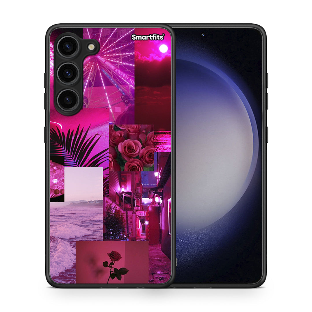 Θήκη Samsung Galaxy S23 Plus Collage Red Roses από τη Smartfits με σχέδιο στο πίσω μέρος και μαύρο περίβλημα | Samsung Galaxy S23 Plus Collage Red Roses Case with Colorful Back and Black Bezels