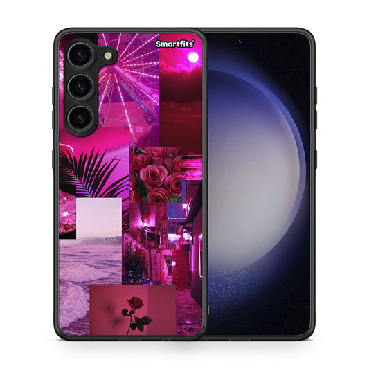 Θήκη Samsung Galaxy S23 Plus Collage Red Roses από τη Smartfits με σχέδιο στο πίσω μέρος και μαύρο περίβλημα | Samsung Galaxy S23 Plus Collage Red Roses Case with Colorful Back and Black Bezels