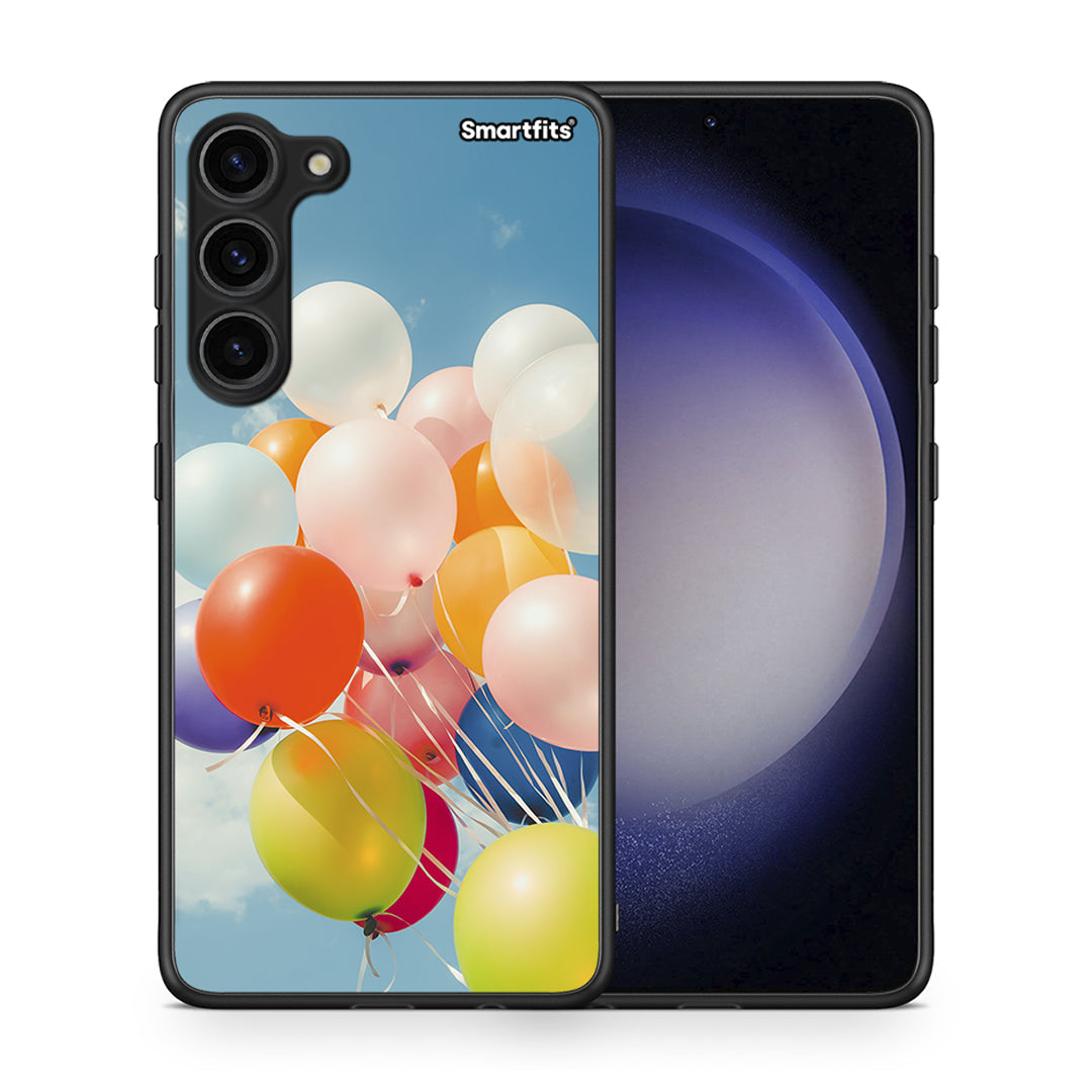 Θήκη Samsung Galaxy S23 Plus Colorful Balloons από τη Smartfits με σχέδιο στο πίσω μέρος και μαύρο περίβλημα | Samsung Galaxy S23 Plus Colorful Balloons Case with Colorful Back and Black Bezels