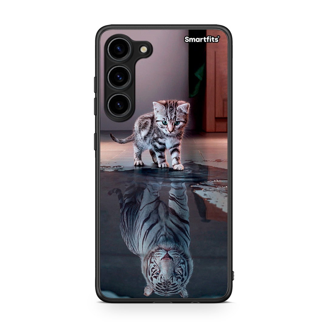 Θήκη Samsung Galaxy S23 Plus Cute Tiger από τη Smartfits με σχέδιο στο πίσω μέρος και μαύρο περίβλημα | Samsung Galaxy S23 Plus Cute Tiger Case with Colorful Back and Black Bezels