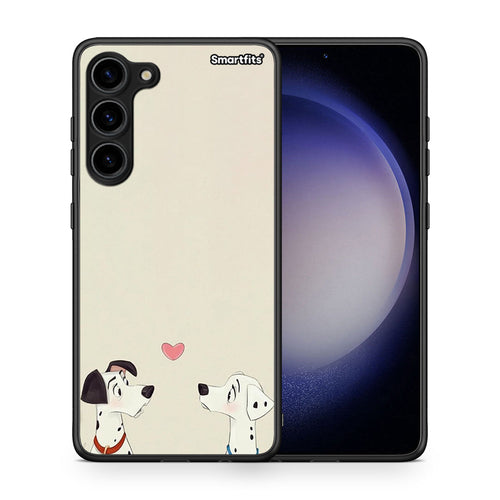 Θήκη Samsung Galaxy S23 Plus Dalmatians Love από τη Smartfits με σχέδιο στο πίσω μέρος και μαύρο περίβλημα | Samsung Galaxy S23 Plus Dalmatians Love Case with Colorful Back and Black Bezels