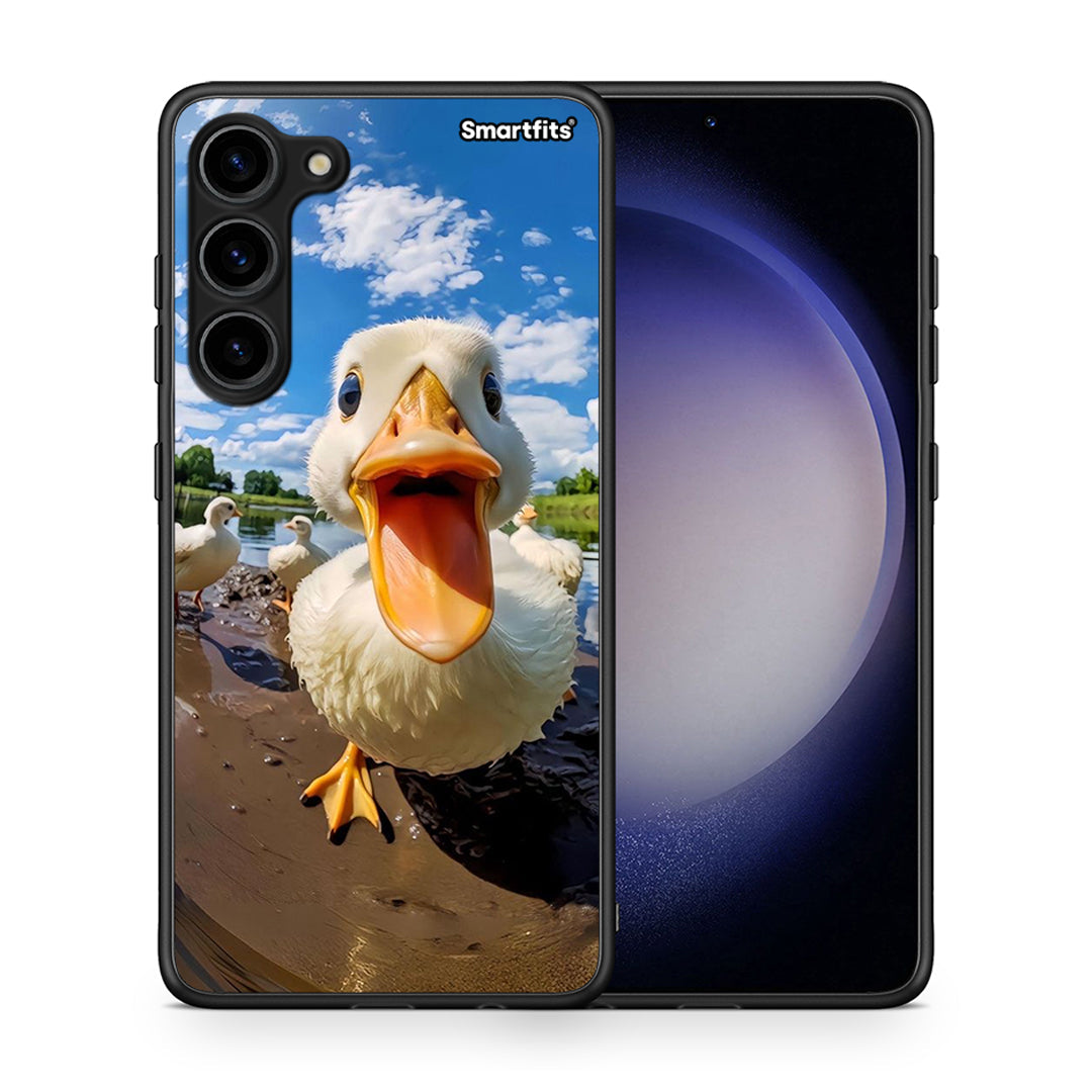 Θήκη Samsung Galaxy S23 Plus Duck Face από τη Smartfits με σχέδιο στο πίσω μέρος και μαύρο περίβλημα | Samsung Galaxy S23 Plus Duck Face Case with Colorful Back and Black Bezels