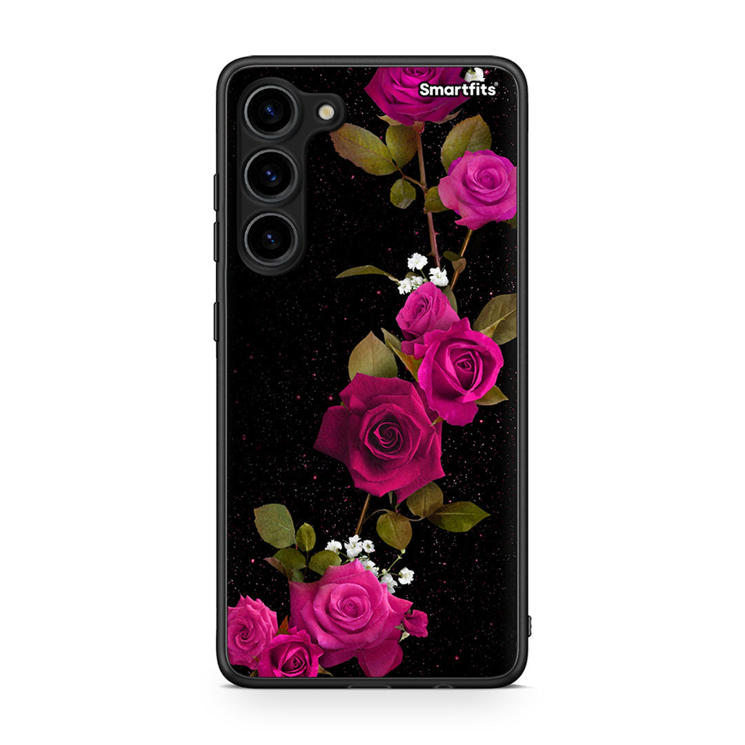 Θήκη Samsung Galaxy S23 Plus Flower Red Roses από τη Smartfits με σχέδιο στο πίσω μέρος και μαύρο περίβλημα | Samsung Galaxy S23 Plus Flower Red Roses Case with Colorful Back and Black Bezels