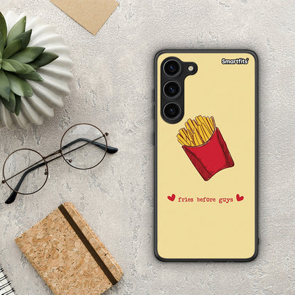 Θήκη Samsung Galaxy S23 Plus Fries Before Guys από τη Smartfits με σχέδιο στο πίσω μέρος και μαύρο περίβλημα | Samsung Galaxy S23 Plus Fries Before Guys Case with Colorful Back and Black Bezels