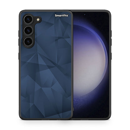Θήκη Samsung Galaxy S23 Plus Geometric Blue Abstract από τη Smartfits με σχέδιο στο πίσω μέρος και μαύρο περίβλημα | Samsung Galaxy S23 Plus Geometric Blue Abstract Case with Colorful Back and Black Bezels