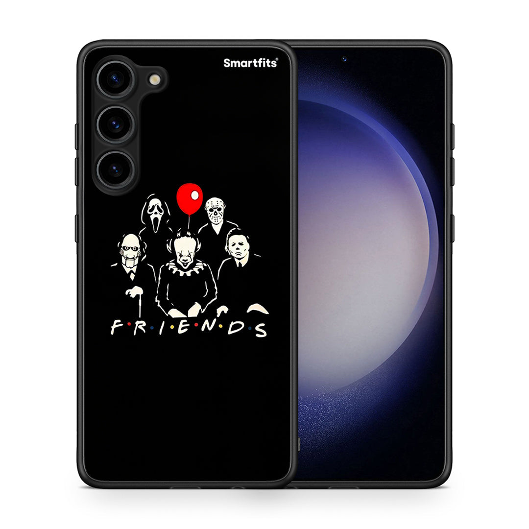 Θήκη Samsung Galaxy S23 Plus Halloween Friends από τη Smartfits με σχέδιο στο πίσω μέρος και μαύρο περίβλημα | Samsung Galaxy S23 Plus Halloween Friends Case with Colorful Back and Black Bezels