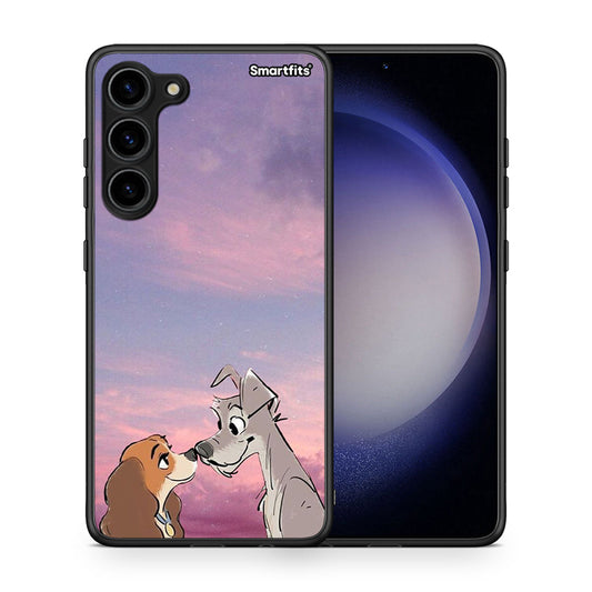 Θήκη Samsung Galaxy S23 Plus Lady And Tramp από τη Smartfits με σχέδιο στο πίσω μέρος και μαύρο περίβλημα | Samsung Galaxy S23 Plus Lady And Tramp Case with Colorful Back and Black Bezels