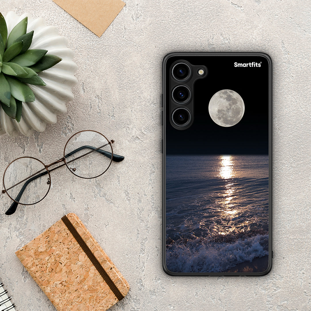 Θήκη Samsung Galaxy S23 Plus Landscape Moon από τη Smartfits με σχέδιο στο πίσω μέρος και μαύρο περίβλημα | Samsung Galaxy S23 Plus Landscape Moon Case with Colorful Back and Black Bezels