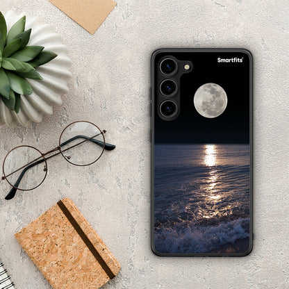 Θήκη Samsung Galaxy S23 Plus Landscape Moon από τη Smartfits με σχέδιο στο πίσω μέρος και μαύρο περίβλημα | Samsung Galaxy S23 Plus Landscape Moon Case with Colorful Back and Black Bezels
