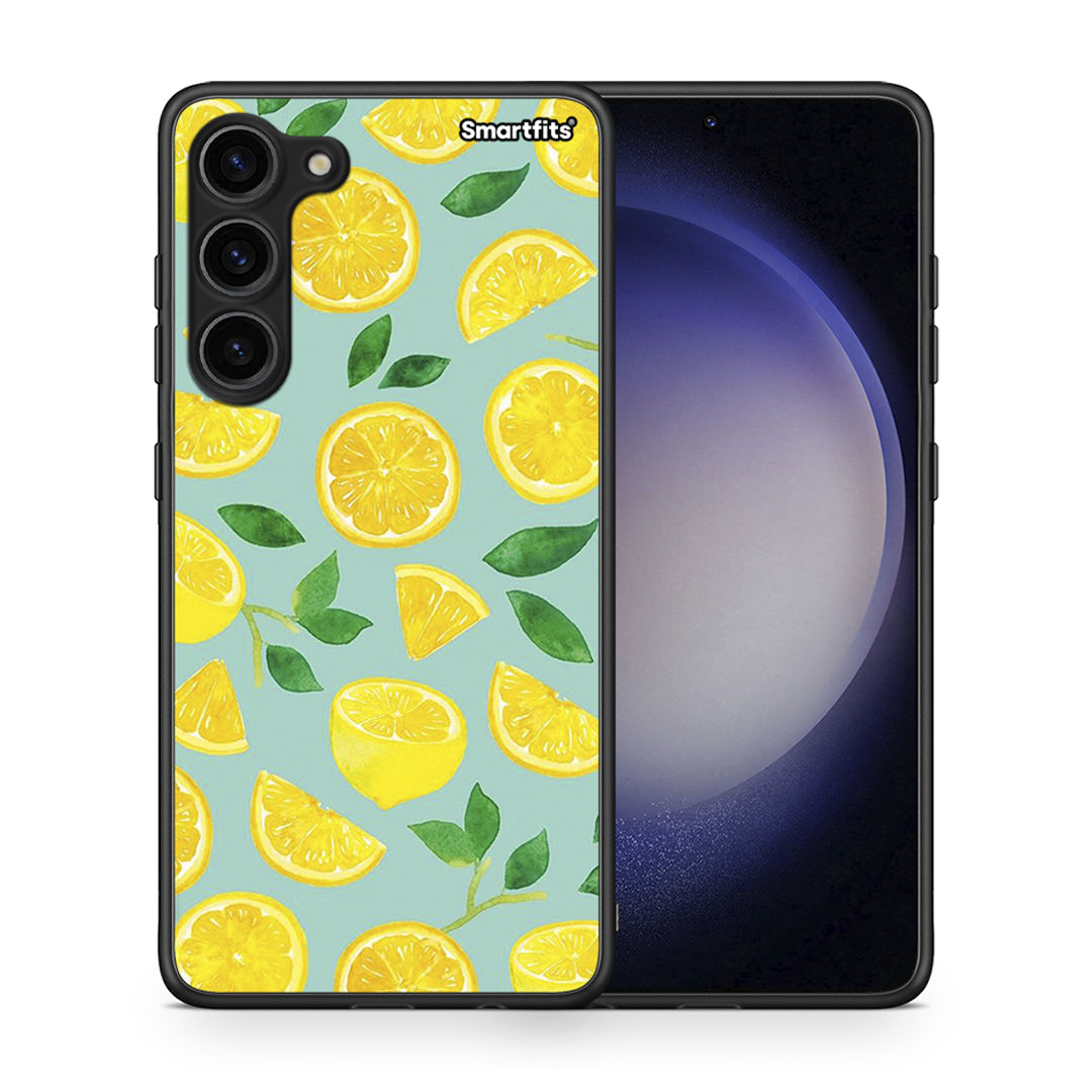 Θήκη Samsung Galaxy S23 Plus Lemons από τη Smartfits με σχέδιο στο πίσω μέρος και μαύρο περίβλημα | Samsung Galaxy S23 Plus Lemons Case with Colorful Back and Black Bezels
